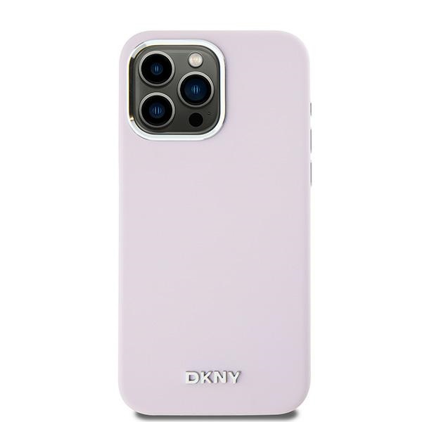 Apple iPhone 15 Pro Max 6.7\'\' DKNY Liquid Silicone Small Metal Logo MagSafe Case Cover, Pink
