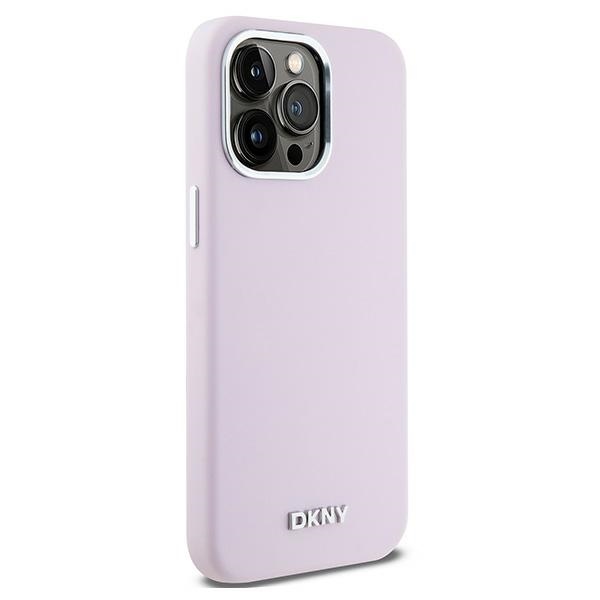 Apple iPhone 15 Pro Max 6.7\'\' DKNY Liquid Silicone Small Metal Logo MagSafe Case Cover, Pink