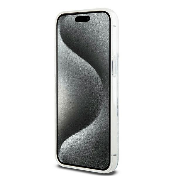 DKNY iPhone 15 Pro Max Case Liquid Glitter Multilogo, White