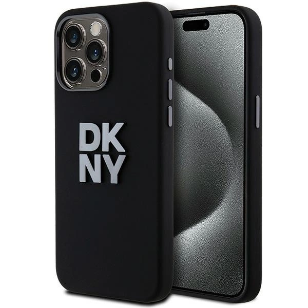 Apple iPhone 15 Pro 6.1'' DKNY Liquid Silicone Metal Logo Case Cover, Black