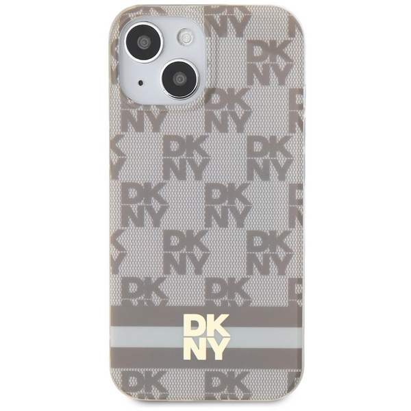 DKNY iPhone 15 / 14 / 13 Case IML Checkered Mono Pattern MagSafe, Beige