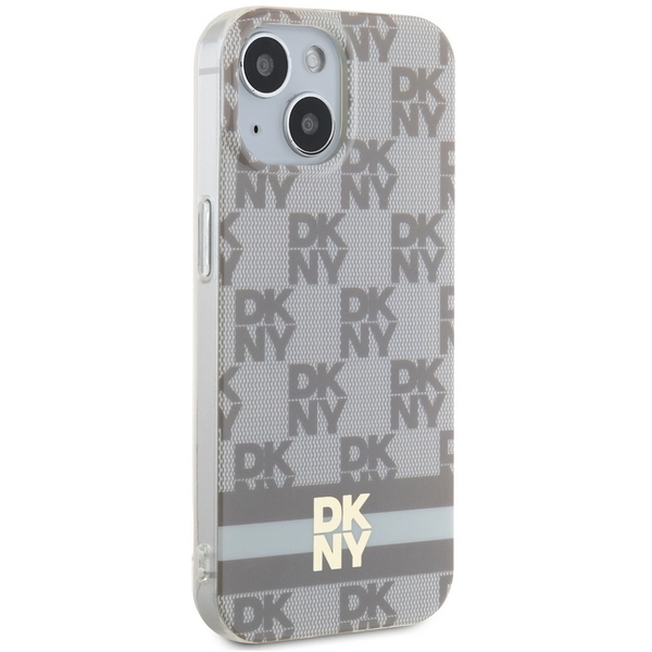 DKNY iPhone 15 / 14 / 13 Case IML Checkered Mono Pattern MagSafe, Beige