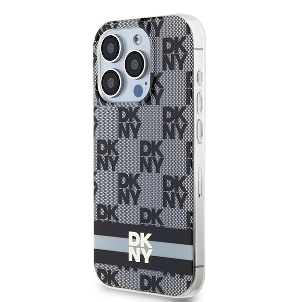 DKNY iPhone 14 Pro Max Case IML Checkered Mono Pattern MagSafe, Black