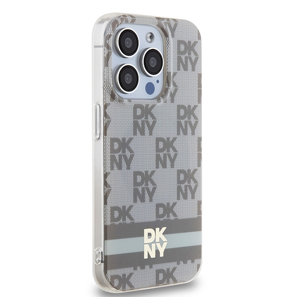 DKNY iPhone 13 Pro Max Case IML Checkered Mono Pattern MagSafe, Beige