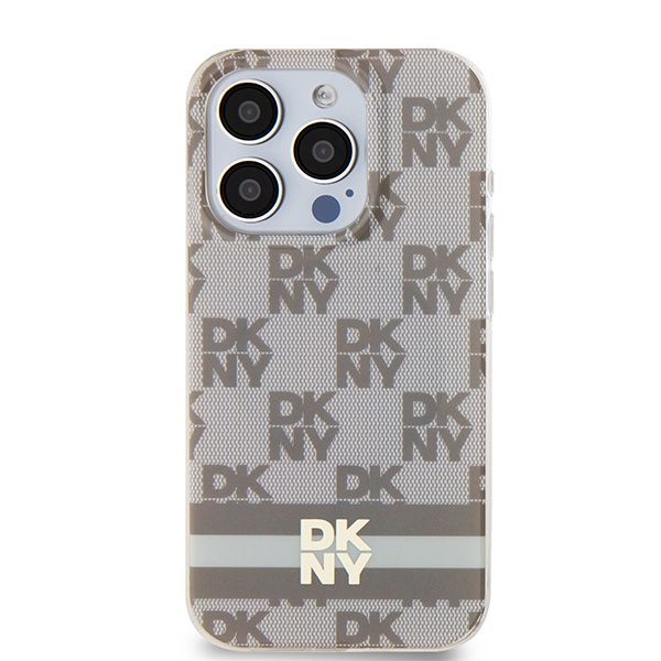 DKNY iPhone 13 / 13 Pro vāciņš IML Checkered Mono Pattern MagSafe, bēšs