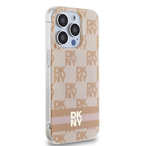 DKNY iPhone 13 Pro Max Case IML Checkered Mono Pattern MagSafe, Pink