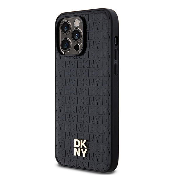 DKNY iPhone 13 / 13 Pro Case Leather Monogram MagSafe, Black