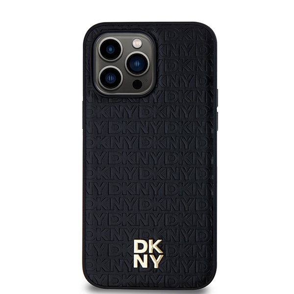 DKNY iPhone 13 / 13 Pro Case Leather Monogram MagSafe, Black