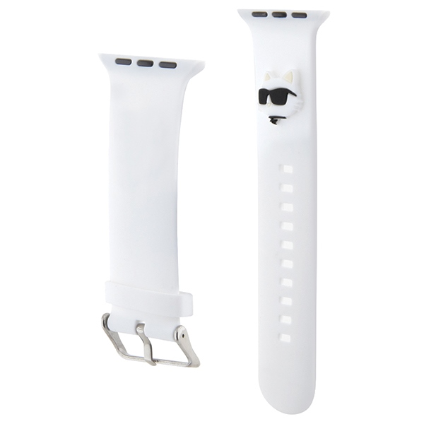 Karl Lagerfeld Apple Watch 38/40/41mm Strap 3D Rubber Choupette Heads, White