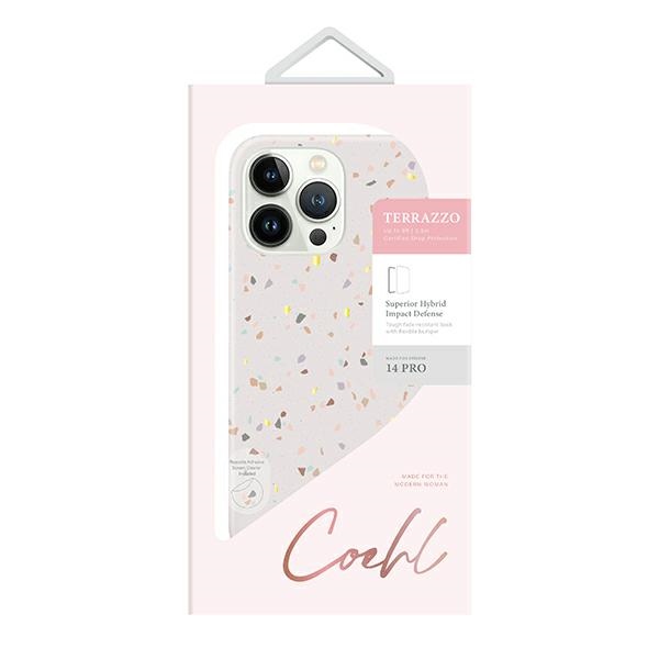 Uniq Coehl Terrazzo korpuss iPhone 14 Pro - smilšu krāsā | case for sand