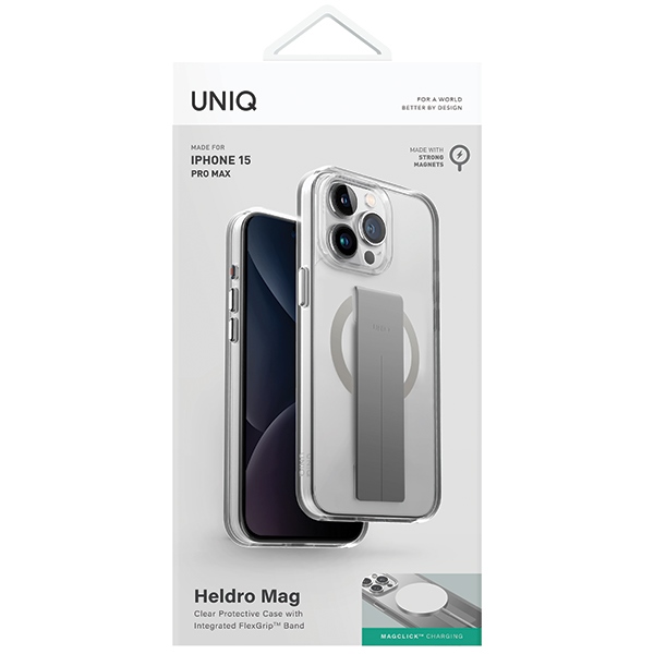 Uniq Heldro Mag Case for iPhone 15 Pro Max, Transparent