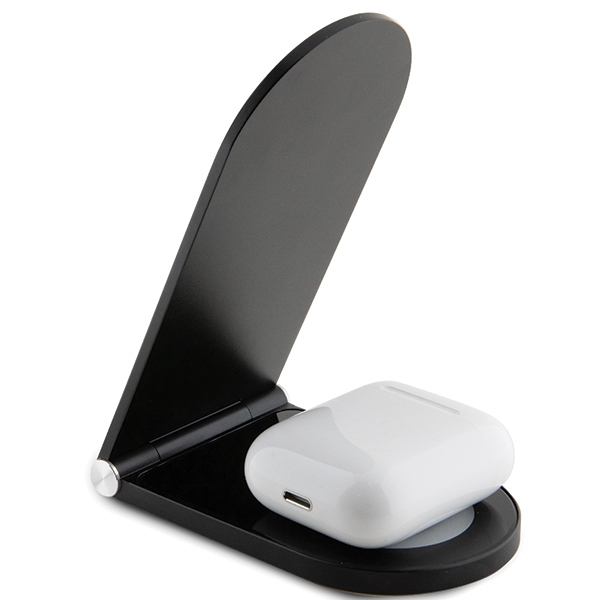 Mercedes Silver Stars MagSafe Foldable 2in1 15W Wireless Charger - Black