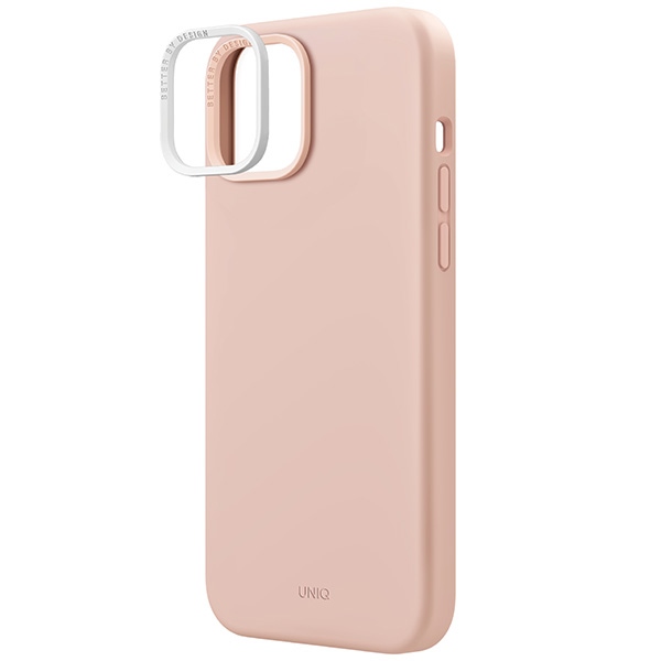 Зарядный чехол Uniq Lino Hue Magclick для iPhone 15 - розовый