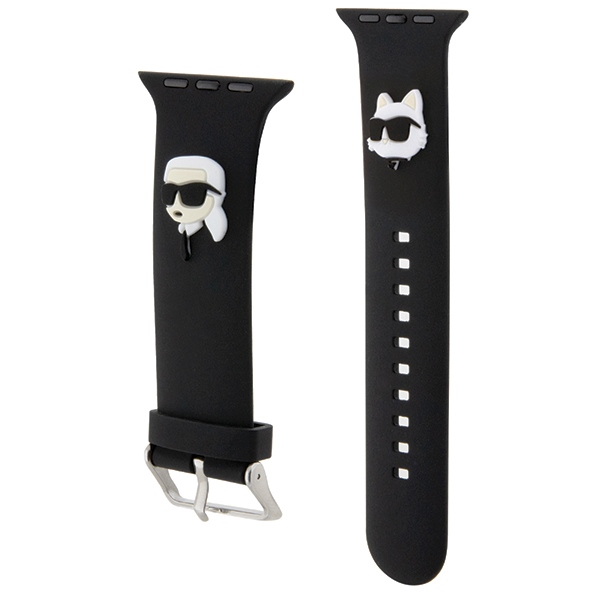 Karl Lagerfeld Apple Watch 38/40/41mm Strap 3D Rubber Karl&Choupette, Black