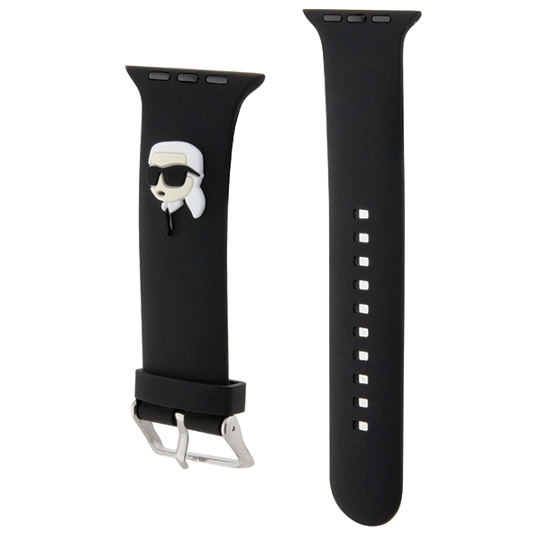 Karl Lagerfeld Apple Watch 42/44/45/49mm Strap 3D Rubber Karl Head, Black