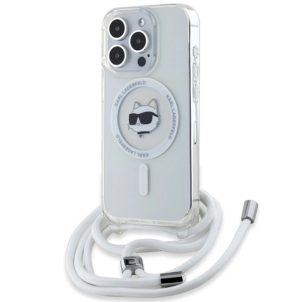Apple iPhone 13 Pro Max 6.7'' Karl Lagerfeld IML Choupette Head Cord MagSafe Cover Case, Transparent