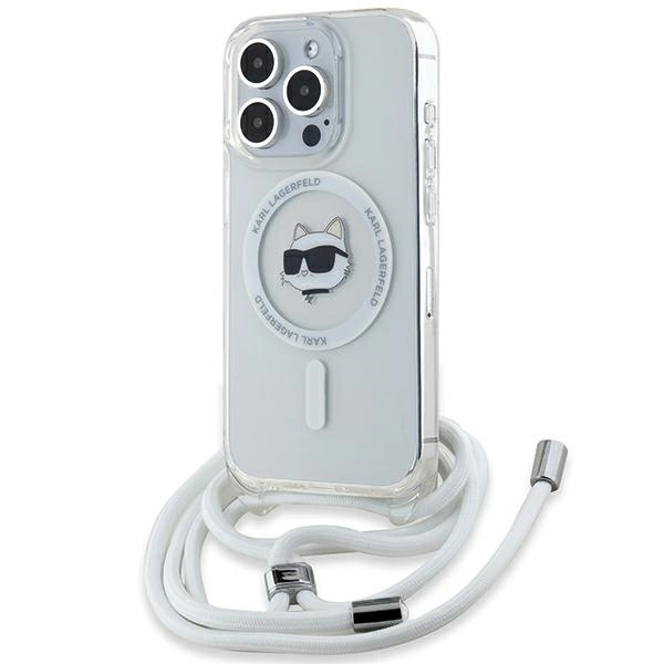 Apple iPhone 14 Pro Max 6.7'' Karl Lagerfeld IML Choupette Head Cord MagSafe Cover Case, Transparent