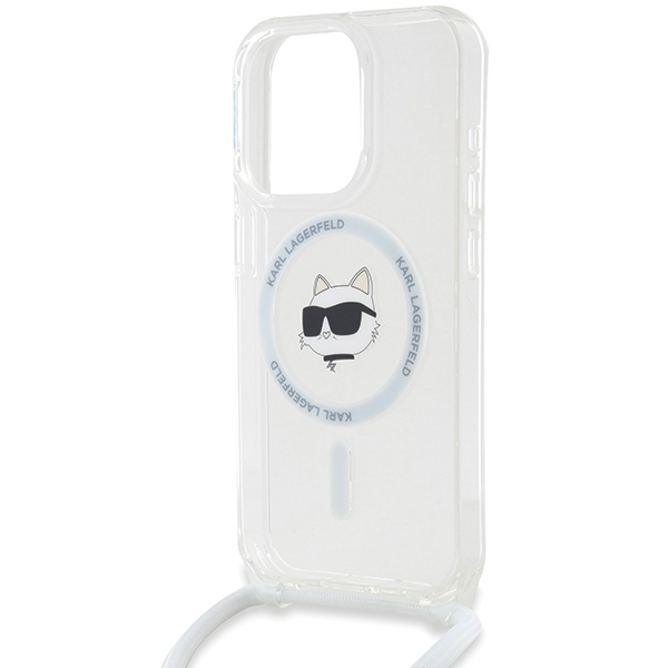 Karl Lagerfeld iPhone 14 Pro Max Case IML Choupette Head & Cord MagSafe, Transparent