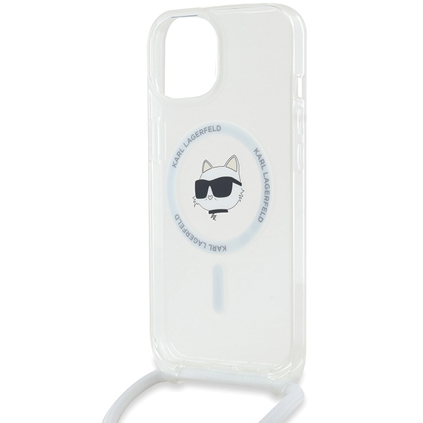 Чехол Karl Lagerfeld для iPhone 13 / 14 / 15 IML Choupette Head & Cord, прозрачный