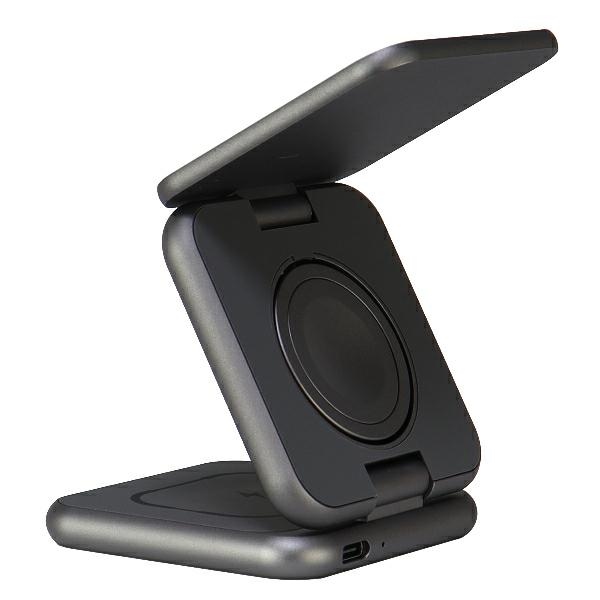 Audi Big Logo Foldable 3-in-1 Wireless Charger, Gray