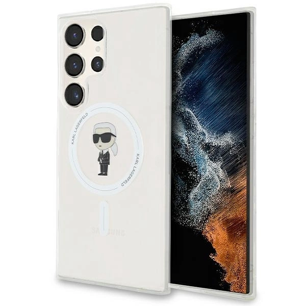 Samsung Galaxy S24 Ultra (SM-S928) Karl Lagerfeld IML Ikonik MagSafe Cover Case, Transparent
