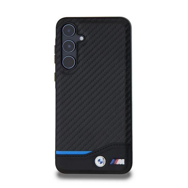 Чехол BMW Leather Carbon для Samsung Galaxy A55 - черный