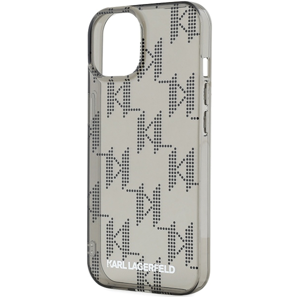 Karl Lagerfeld iPhone 15 / 14 / 13 Case IML Mono KL Pattern & Cord, Black