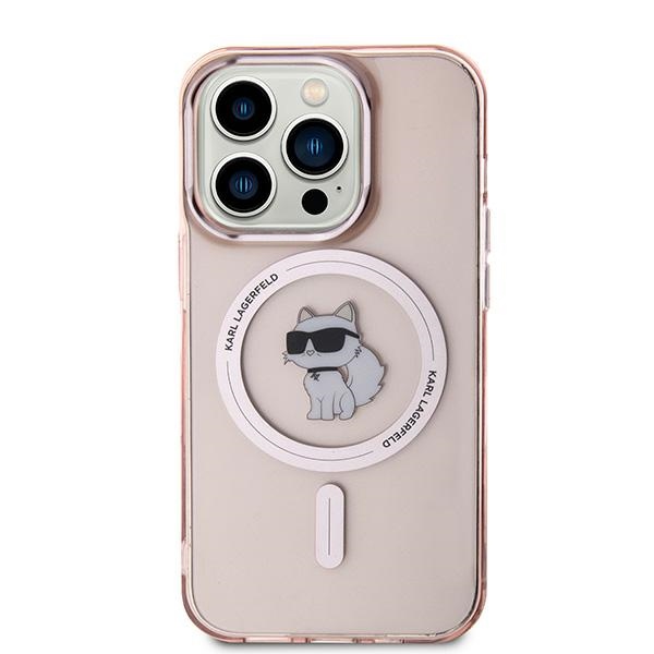 Karl Lagerfeld iPhone 14 Pro Case IML Choupette MagSafe, Pink