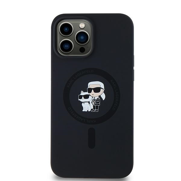 Apple iPhone 13 Pro Max 6.7\'\' Karl Lagerfeld Karl & Choupette Glitter MagSafe Cover Case, Black