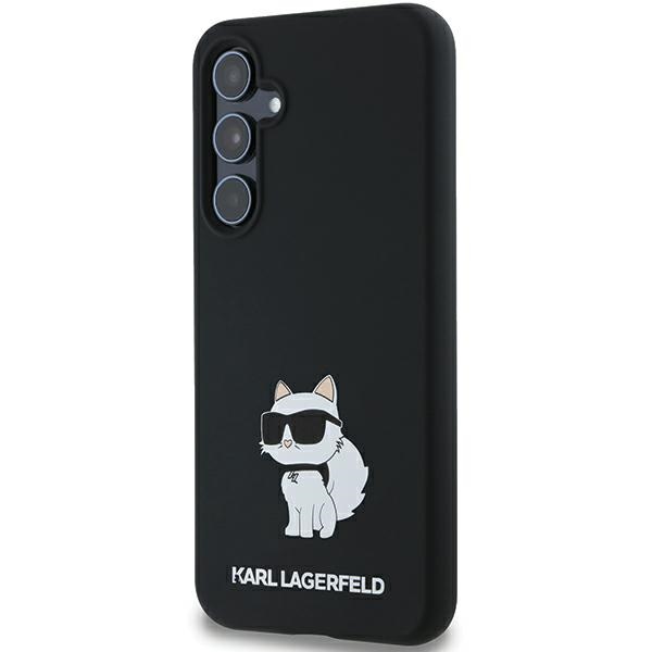 Karl Lagerfeld Samsung Galaxy A35 Case Silicone Choupette Metal Pin, Black