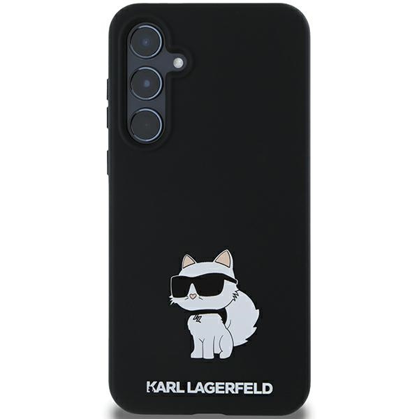 Karl Lagerfeld Samsung Galaxy A35 Case Silicone Choupette Metal Pin, Black
