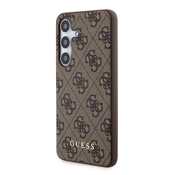 Samsung Galaxy A55 ( SM-A556B/DS ) Guess 4G Metal Gold Logo Case Cover, Brown | Чехол Кейс Бампер...