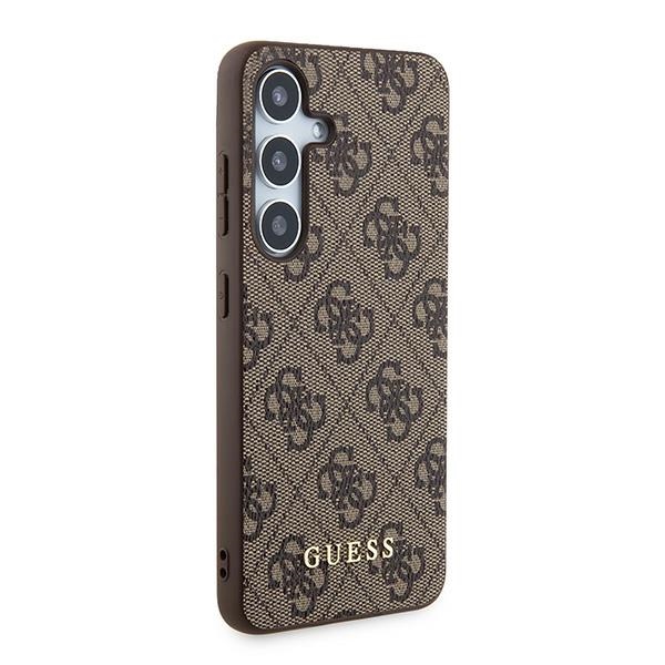 Samsung Galaxy A55 ( SM-A556B/DS ) Guess 4G Metal Gold Logo Case Cover, Brown | Чехол Кейс Бампер...