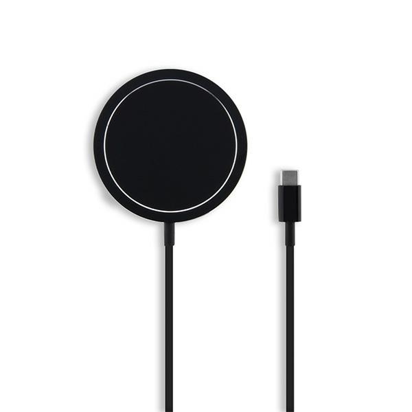 Беспроводное зарядное устройство Mercedes 15W MagSafe Big Silver Logo, черное