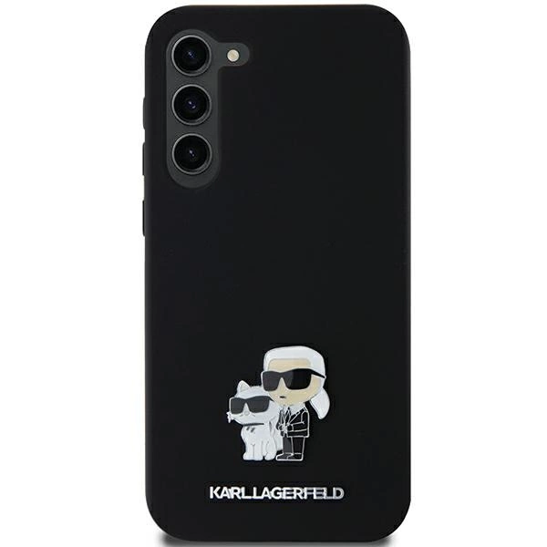 Samsung Galaxy A35 ( SM-A356E/DS ) Karl Lagerfeld Silicone Karl&Choupette Metal Pin Cover Case, Black