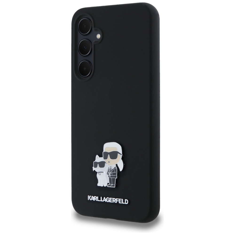 Karl Lagerfeld Samsung Galaxy A35 Case Silicone Karl&Choupette Metal Pin, Black