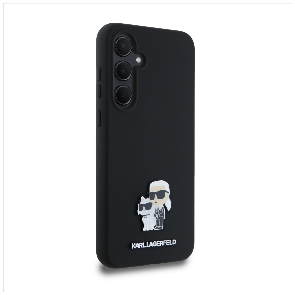 Karl Lagerfeld Samsung Galaxy A35 Case Silicone Karl&Choupette Metal Pin, Black