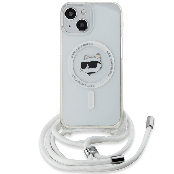 Karl Lagerfeld iPhone 15 / 14 / 13 Case IML Choupette Head & Cord MagSafe, Transparent