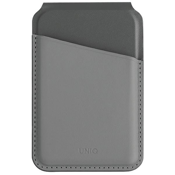 Uniq Lyden DS magnētiskais RFID maksts ar telefona statīvu - pelēks un melns | magnetic wallet with phone stand gray...
