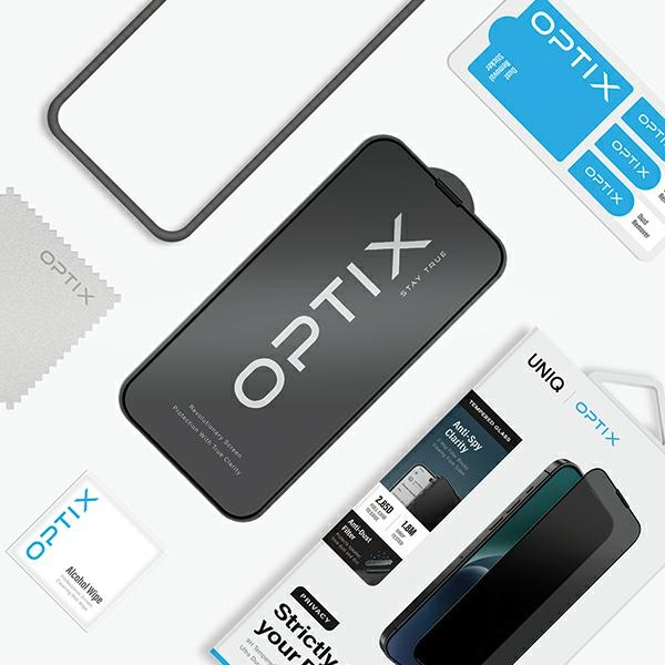 Закаленное стекло Uniq Optix Privacy для iPhone 15/14 Pro с аппликатором