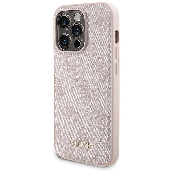 Apple iPhone 14 Pro 6.1\'\' Guess 4G Metal Logo + 5000mAh MagSafe Power Bank Case Cover, Pink
