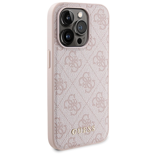 Apple iPhone 14 Pro 6.1\'\' Guess 4G Metal Logo + 5000mAh MagSafe Power Bank Case Cover, Pink