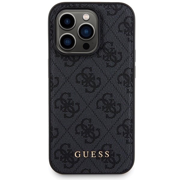 Apple iPhone 15 Pro 6.1\'\' Guess 4G Metal Logo + 5000mAh MagSafe Power Bank Case Cover, Black