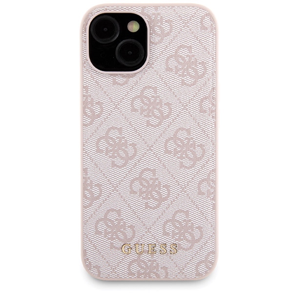 Apple iPhone 15 6.1\'\' Guess 4G Metal Logo + 5000mAh MagSafe Power Bank Case Cover, Pink