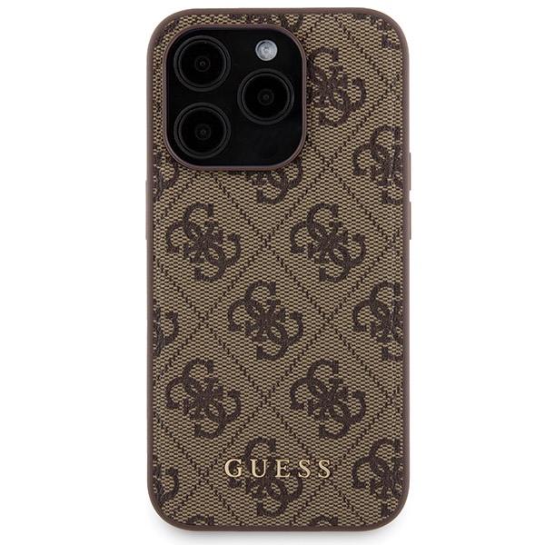 Apple iPhone 15 Pro Max 6.7\'\' Guess 4G Metal Logo + 5000mAh MagSafe Power Bank Case Cover, Brown