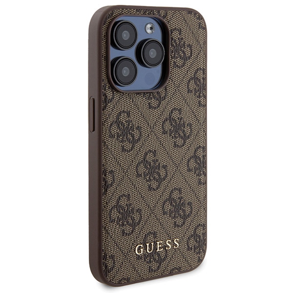 Apple iPhone 15 Pro Max 6.7\'\' Guess 4G Metal Logo + 5000mAh MagSafe Power Bank Case Cover, Brown