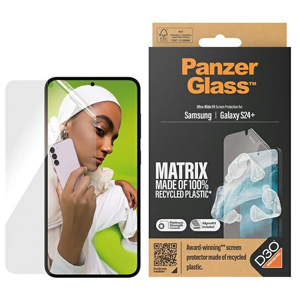 PanzerGlass Ultra-Wide Fit rūdīts stikls ar D3O® aplikatoru priekš Samsung Galaxy S24+ | tempered glass with...