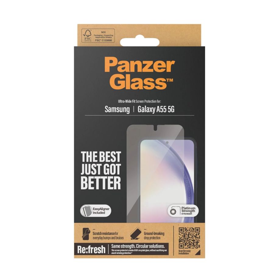 PanzerGlass Ultra-Wide Fit Tempered Glass for Samsung Galaxy A55 5G (7358)