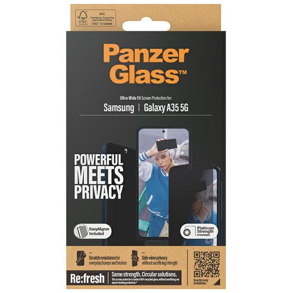 Закаленное стекло PanzerGlass Ultra-Wide Fit Privacy с позиционером для Samsung Galaxy...