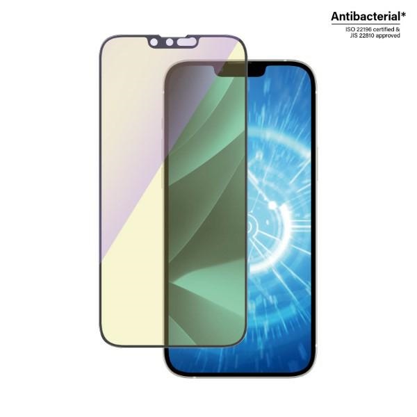 PanzerGlass Ultra-Wide Fit Antibacterial Tempered Glass with Blue Light Filter and Positioner for iPhone 14 Plus / 13...